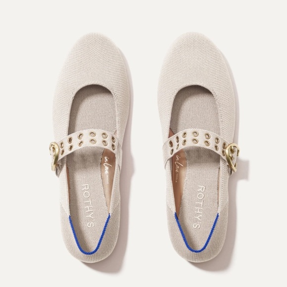 Rothy's ballerina Mary Janes in conch - Picture 2 of 9